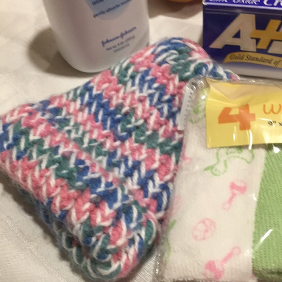 Baby’s First Bath Christmas Deer NEW 10Pc set Wash Powder A&D+ Wash clothes Hat - Picture 9 of 11